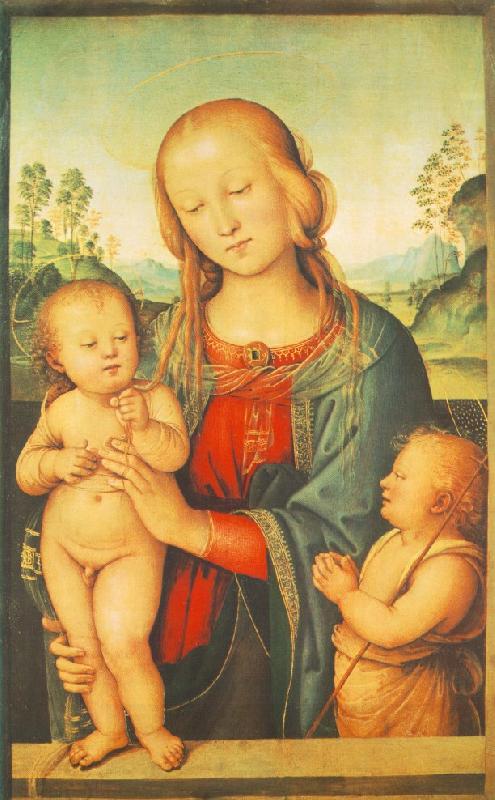 PERUGINO, Pietro Madonna with Child and Little St John a oil painting picture